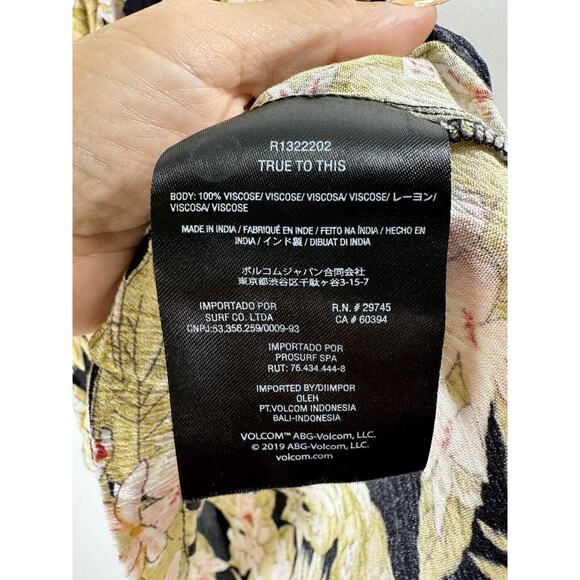 Volcom Tropical Floral Whimsygoth Surf Coquette Beach Cover Up Mini Dress M - Picture 3 of 6